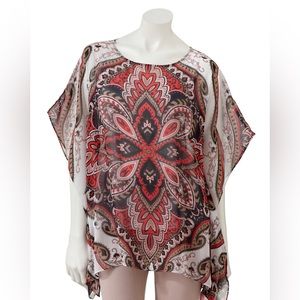 Dana Buchman Chiffon Poncho Blouse Size XS